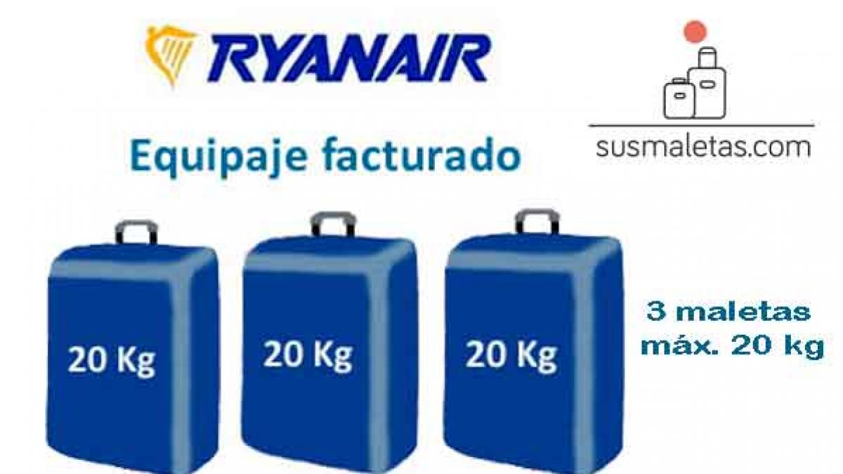 Maleta facturada de 20kg de Ryanair 2 trayectos (Ida y vuelta)